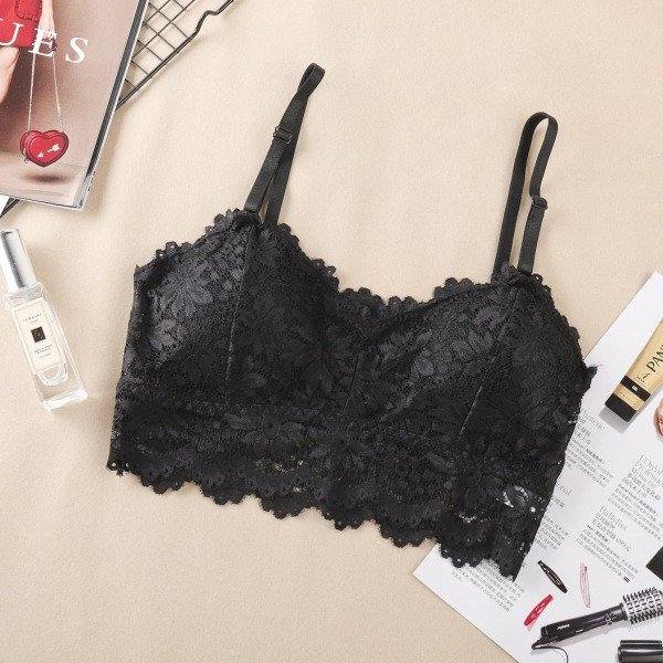 Black পুশ আপ উইমেন ওয়্যারলেস ব্রা — front view