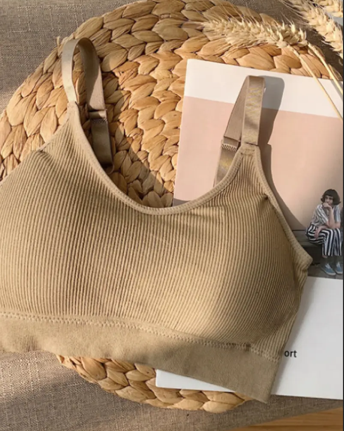 Skin / Nude / Free Size সেক্সি আন্ডারওয়্যার ওমেন গ্যাদার নো স্টিল রিং লঞ্জেরি ব্রা টিউব টপ র্যাপড চেস্ট বিউটি ব্যাক অ্যাক্টিভ থিন সেকশন টিউব টপ সিমলেস স্পোর্টস ব্রা — front view