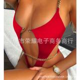 প্রিমিয়াম গোল্ড-লিঙ্কড হাই-কাট বডিস্যুট — back view